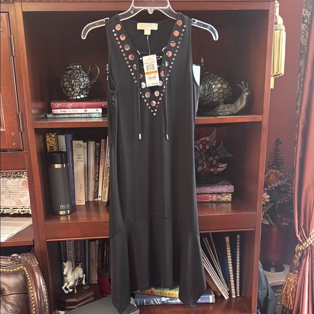 Michael Kors Black Sleeveless Dress with Embellishments 
NWT